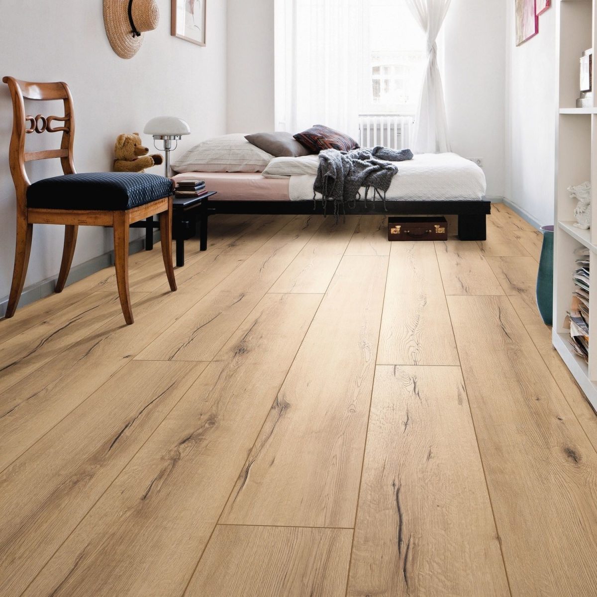 Stratifié chêne Italica crème XXL, imitation parquet